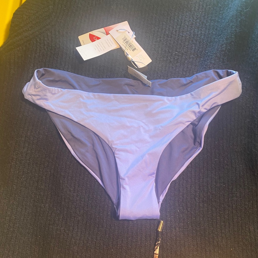 Skin Women Blue Colorblock Bikini Bottom Low Rise Swim‎ SKU 5L771 Size S NEW